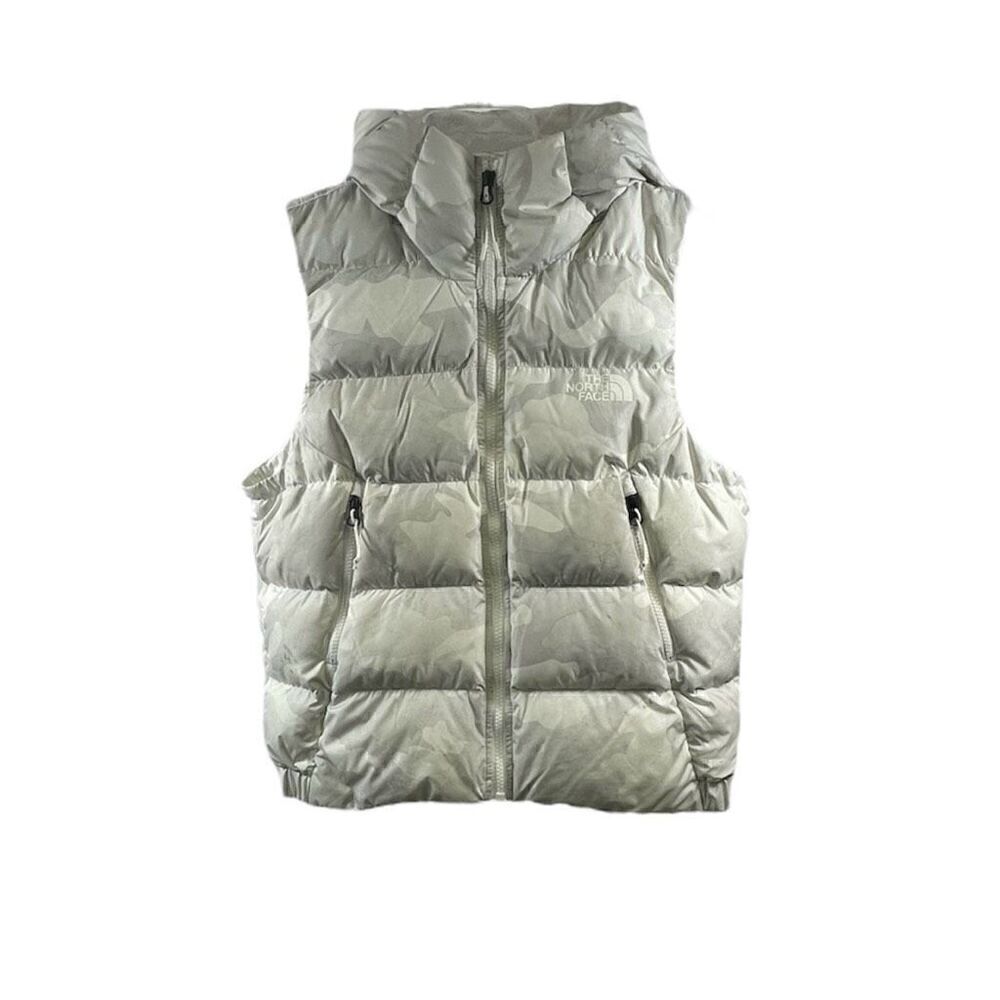 The North Face White Camo 550 Down Vest Size S